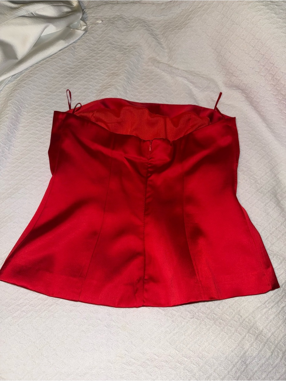 Strapless Red Satin Top - Picture 3 of 6